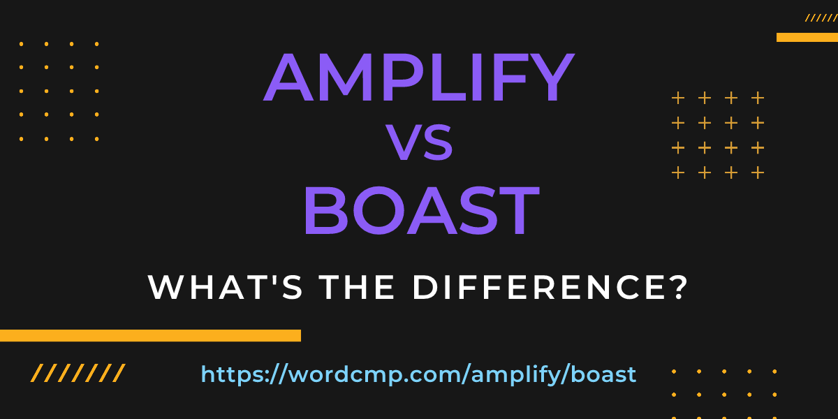 Difference between amplify and boast