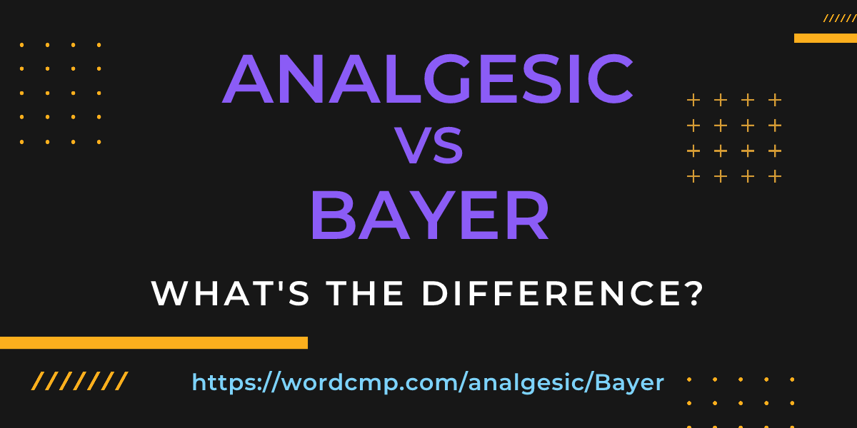 Difference between analgesic and Bayer
