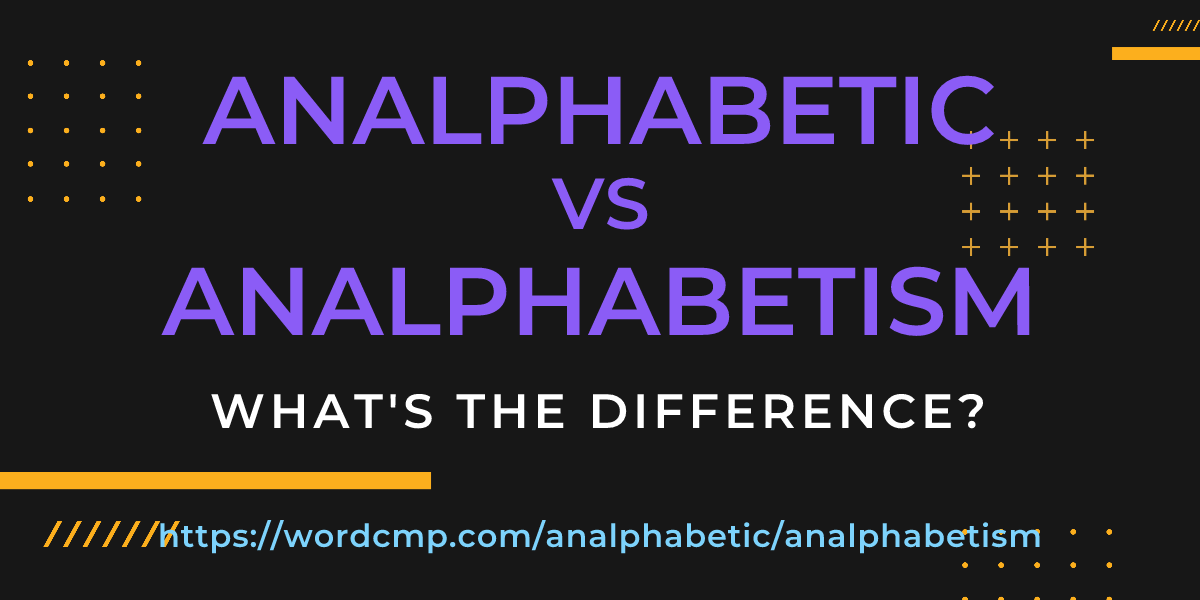 Difference between analphabetic and analphabetism