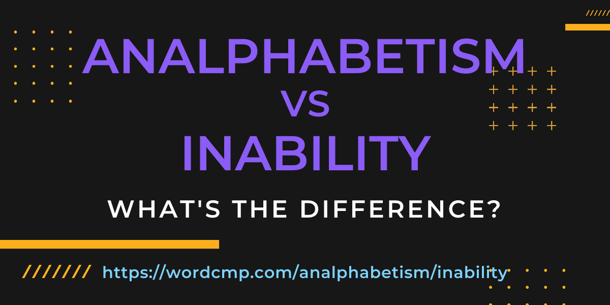 Difference between analphabetism and inability