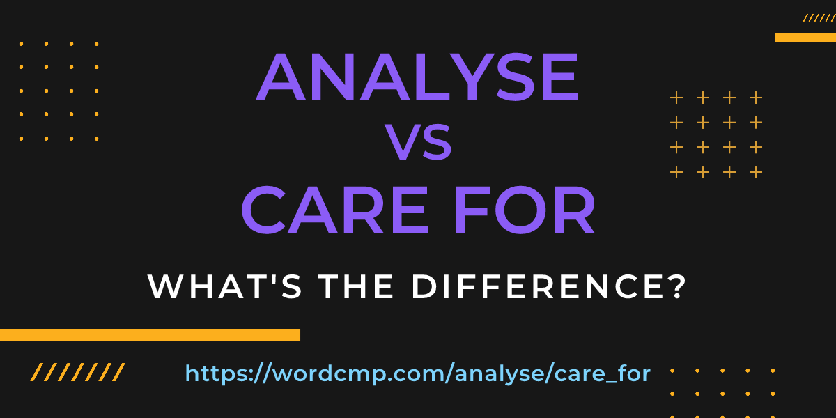Difference between analyse and care for