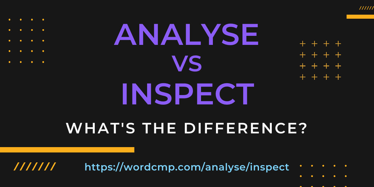 Difference between analyse and inspect