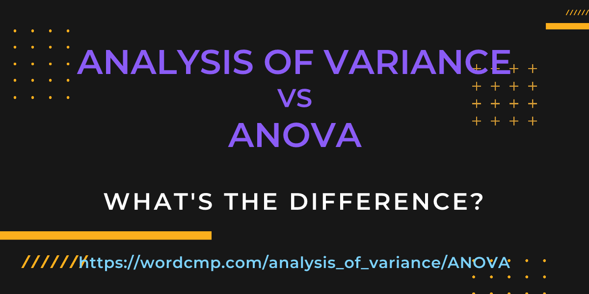 Difference between analysis of variance and ANOVA