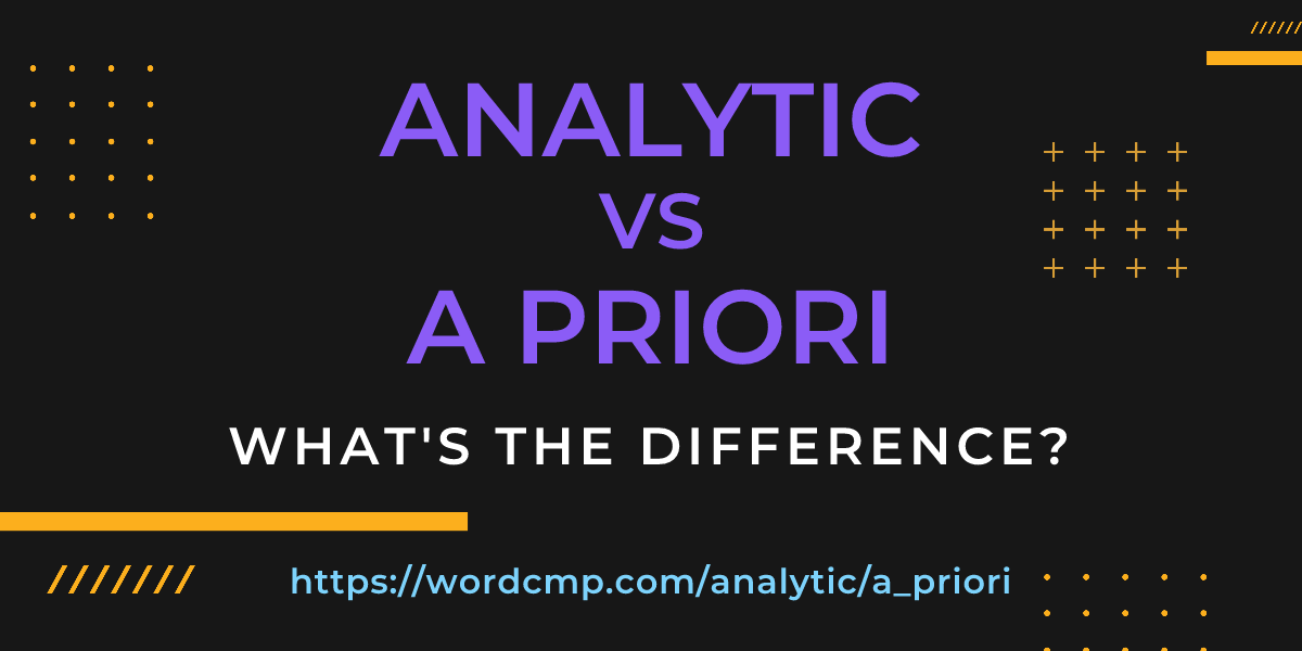 Difference between analytic and a priori