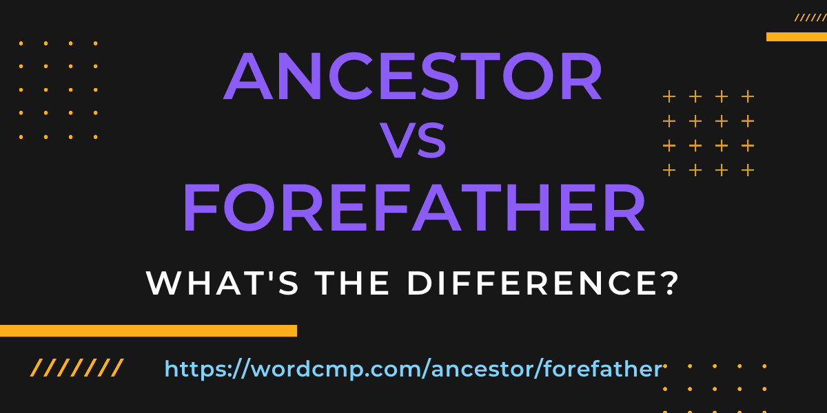 Difference between ancestor and forefather