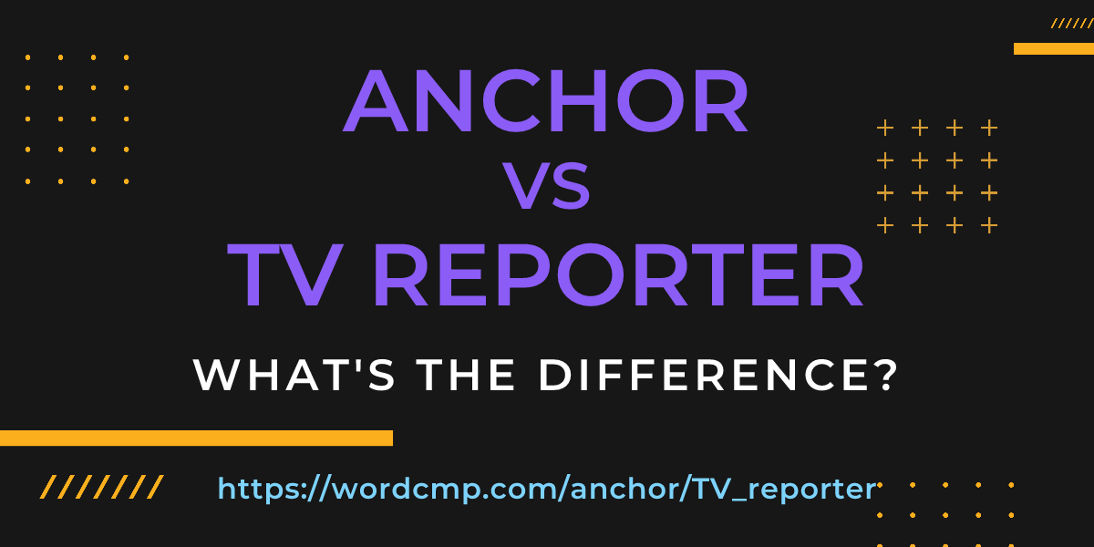 Difference between anchor and TV reporter