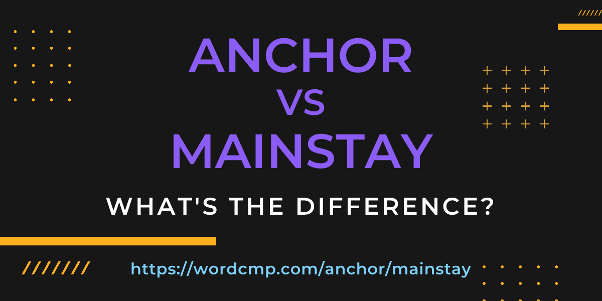 Difference between anchor and mainstay