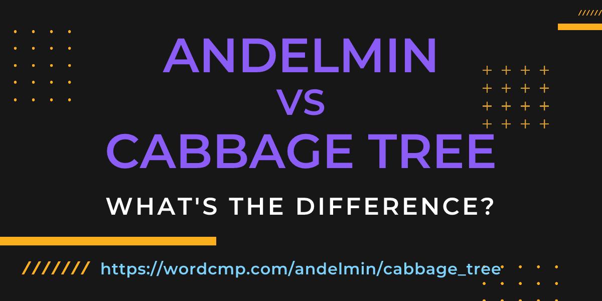 Difference between andelmin and cabbage tree