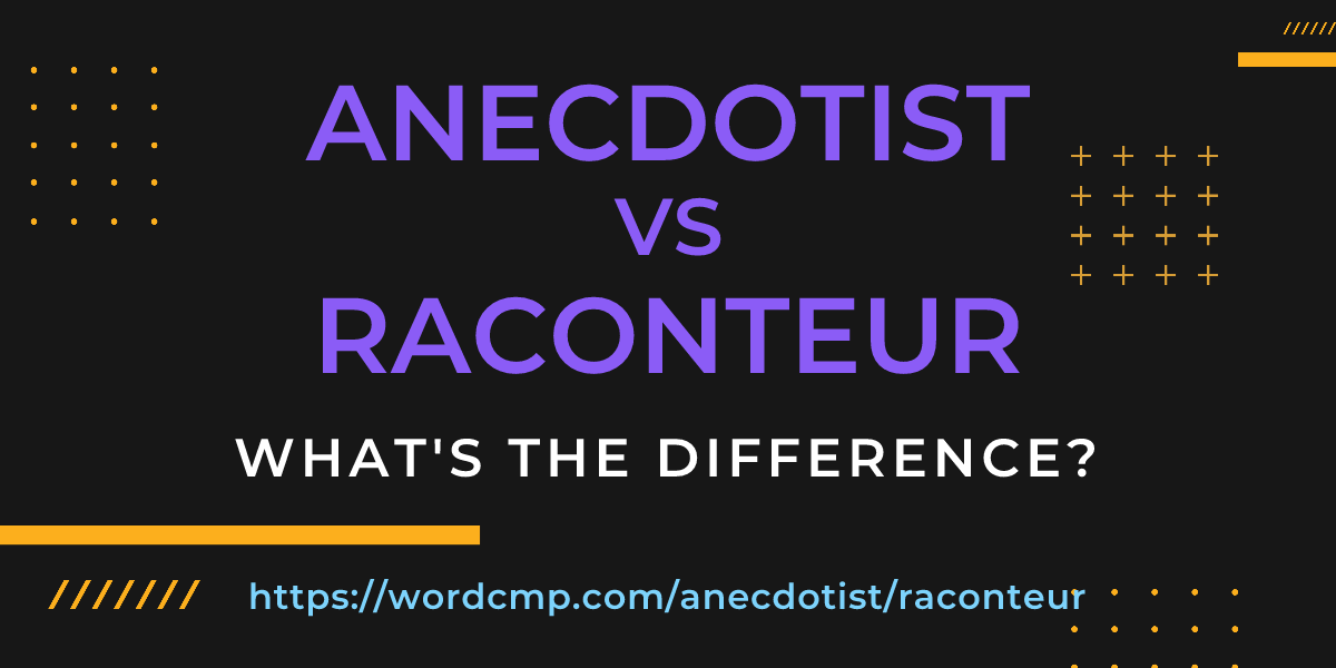 Difference between anecdotist and raconteur