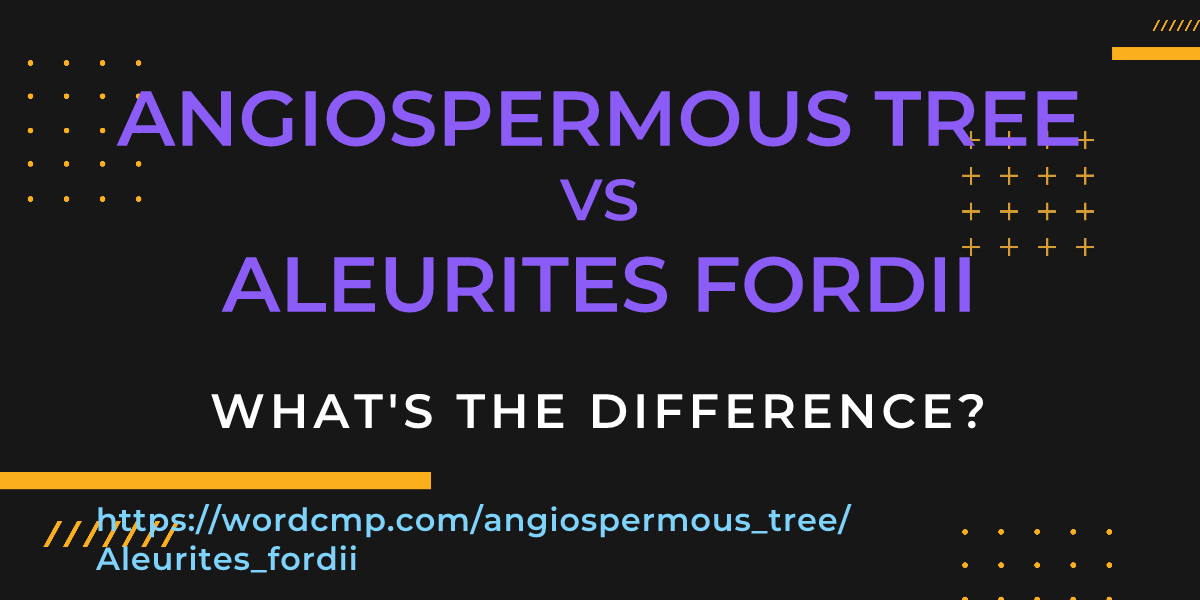 Difference between angiospermous tree and Aleurites fordii