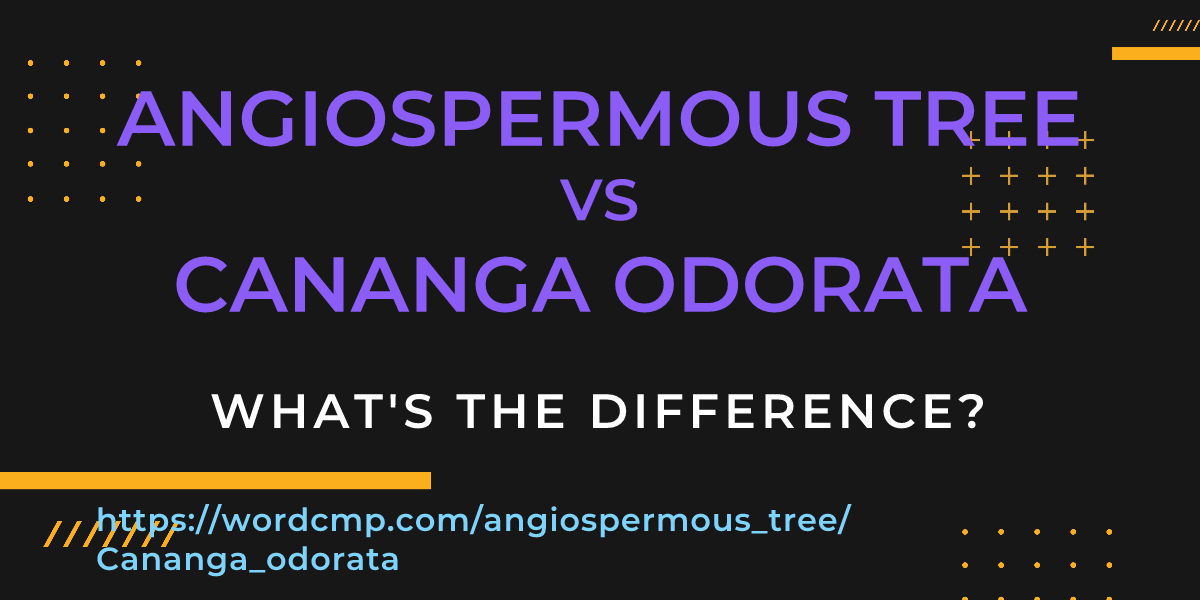 Difference between angiospermous tree and Cananga odorata