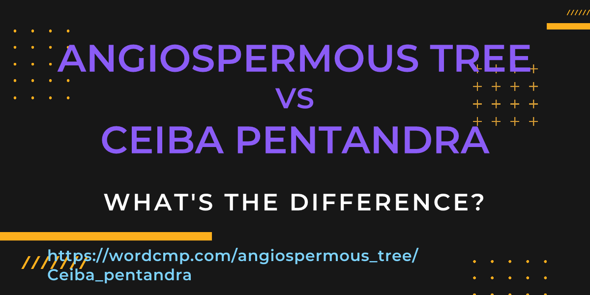 Difference between angiospermous tree and Ceiba pentandra