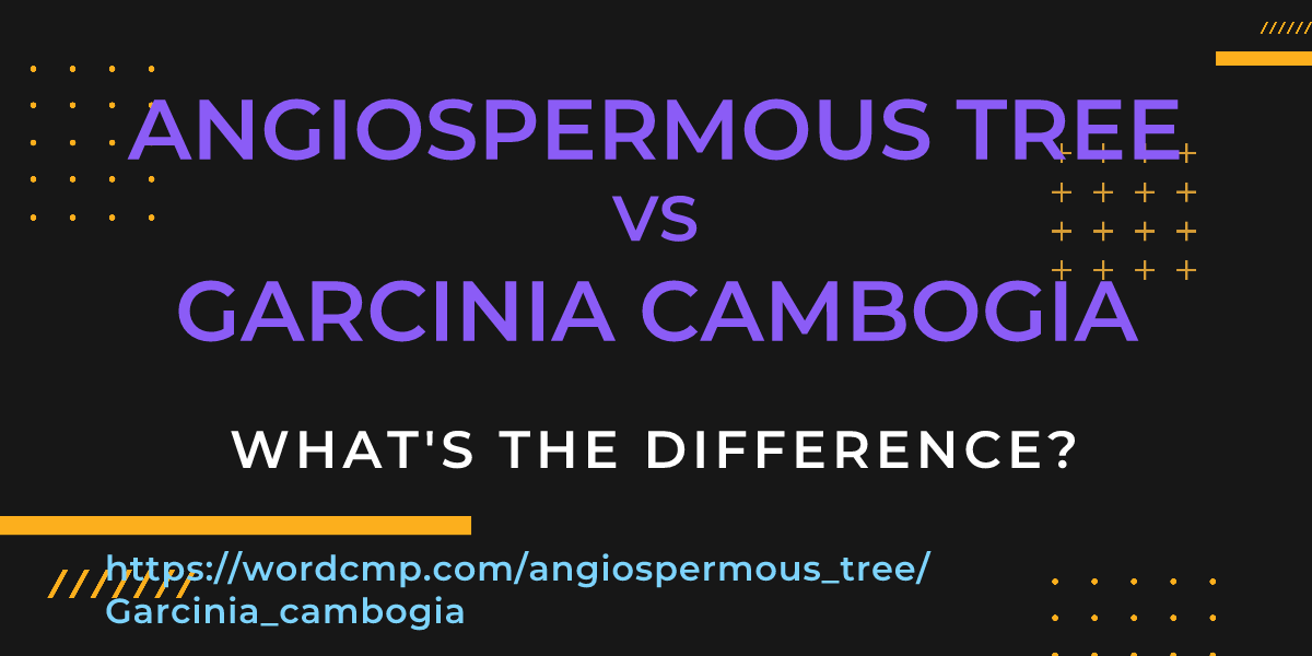 Difference between angiospermous tree and Garcinia cambogia