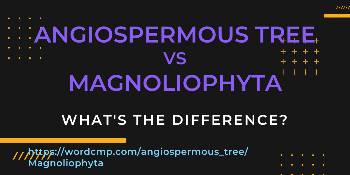 Difference between angiospermous tree and Magnoliophyta
