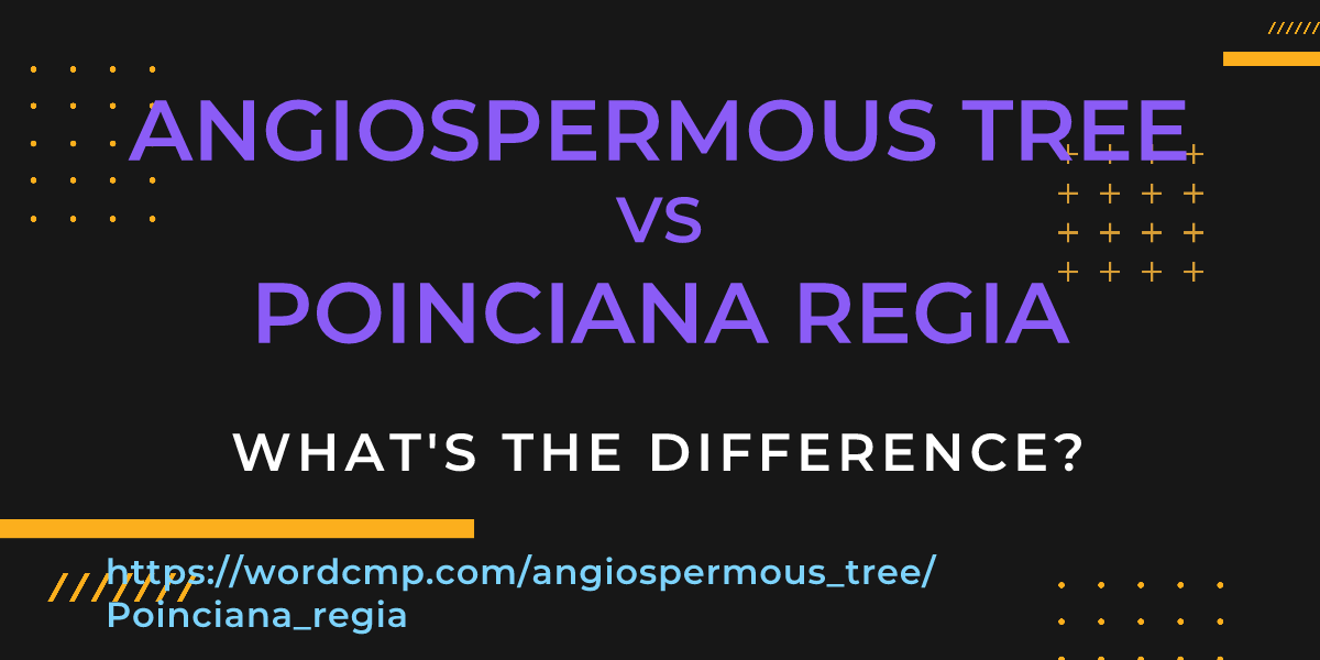 Difference between angiospermous tree and Poinciana regia