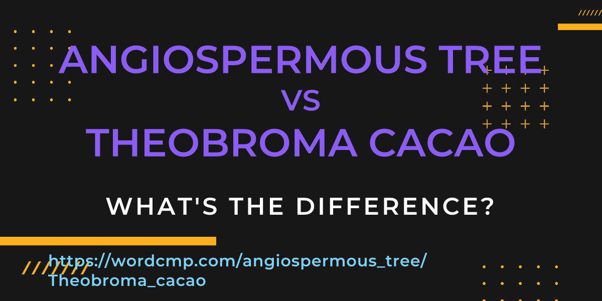Difference between angiospermous tree and Theobroma cacao
