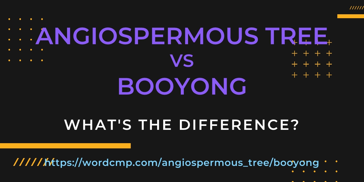 Difference between angiospermous tree and booyong