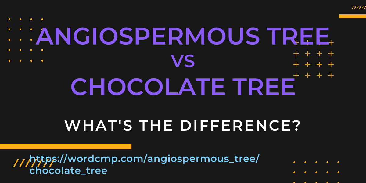 Difference between angiospermous tree and chocolate tree