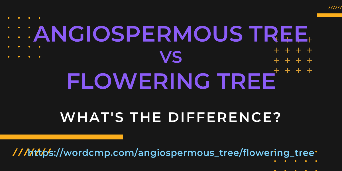 Difference between angiospermous tree and flowering tree