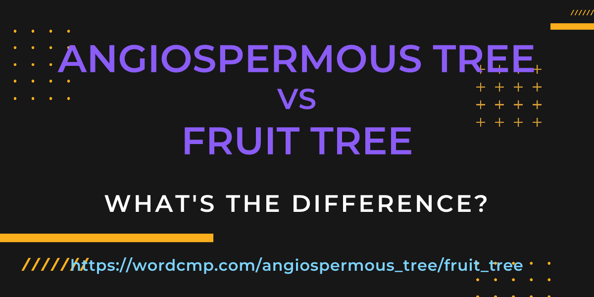 Difference between angiospermous tree and fruit tree