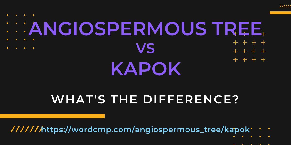 Difference between angiospermous tree and kapok