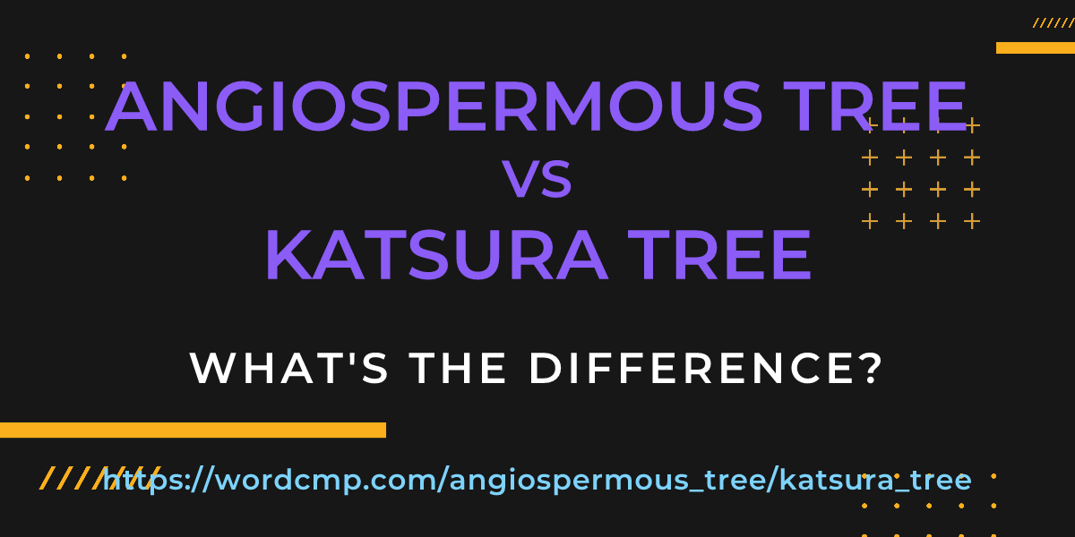 Difference between angiospermous tree and katsura tree