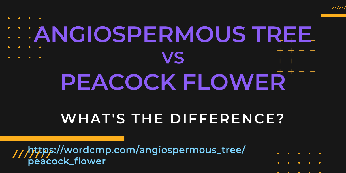 Difference between angiospermous tree and peacock flower