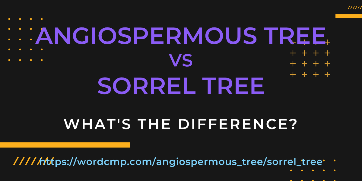 Difference between angiospermous tree and sorrel tree