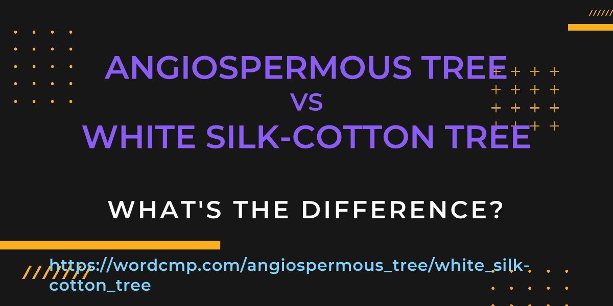 Difference between angiospermous tree and white silk-cotton tree