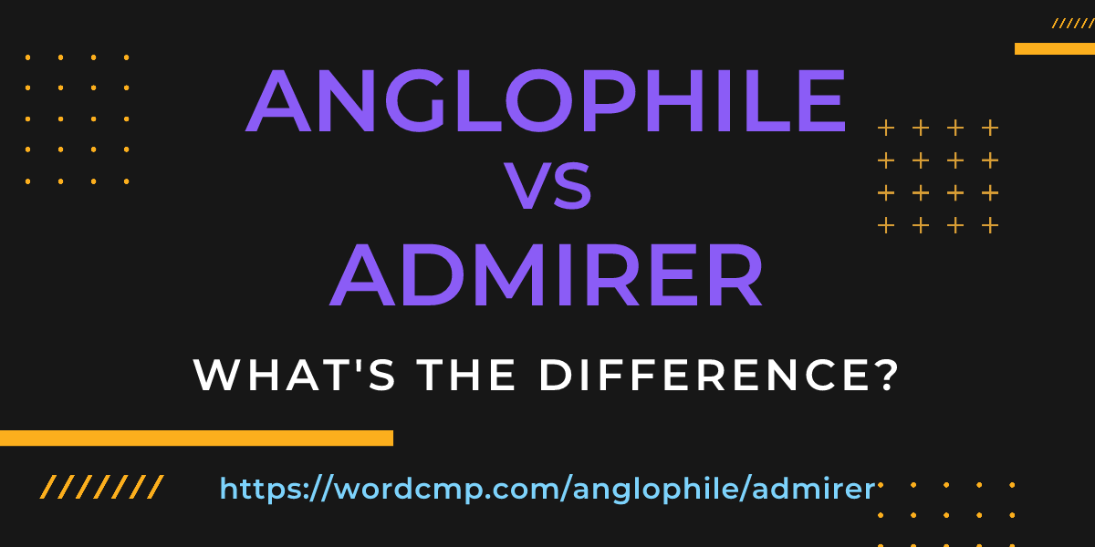 Difference between anglophile and admirer