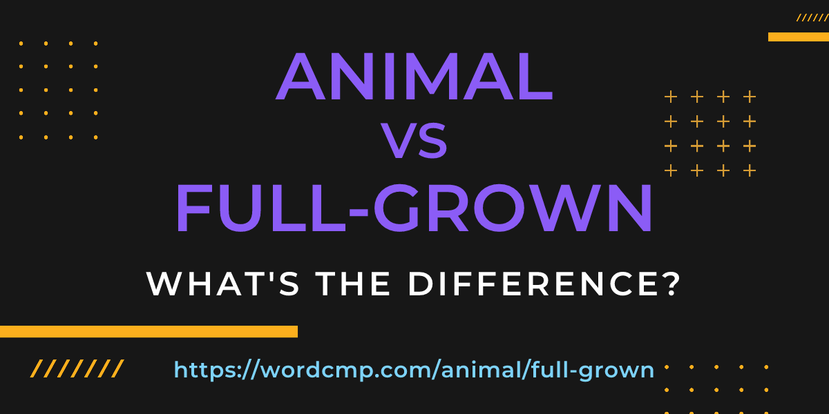 Difference between animal and full-grown