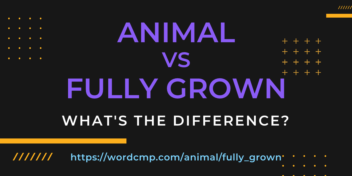 Difference between animal and fully grown