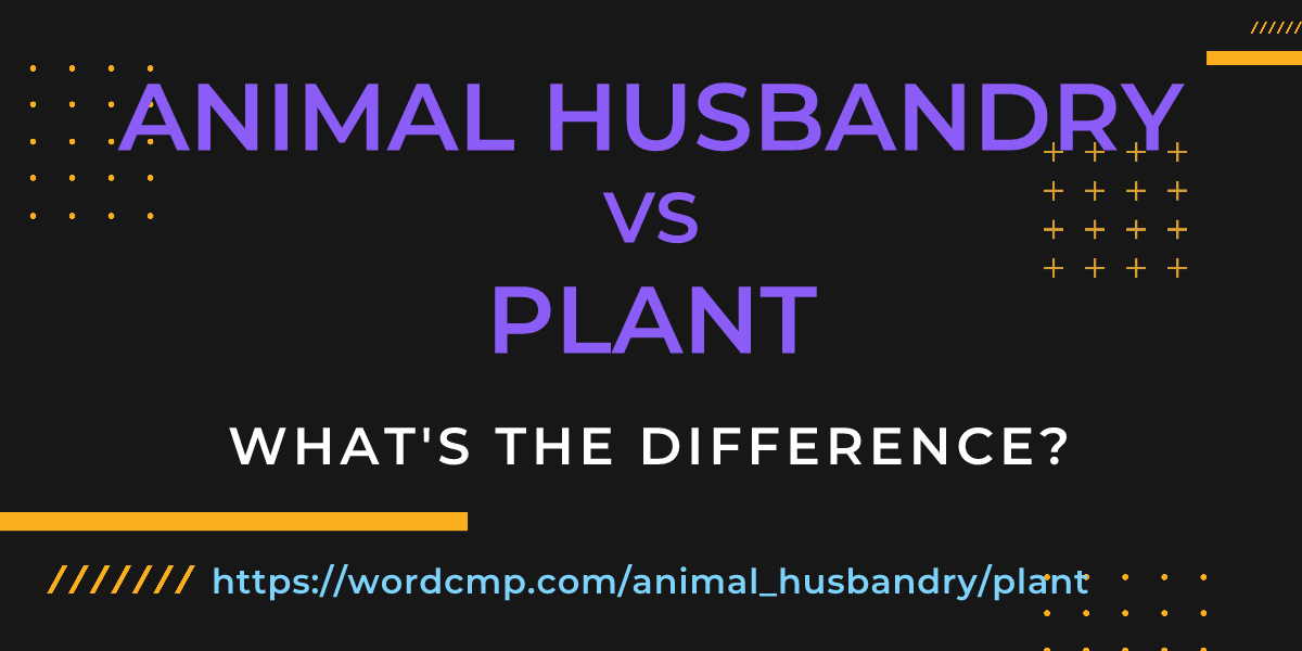 Difference between animal husbandry and plant
