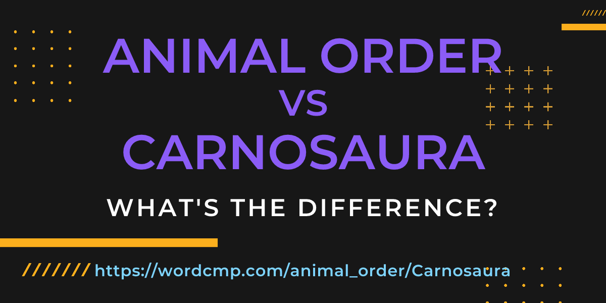 Difference between animal order and Carnosaura