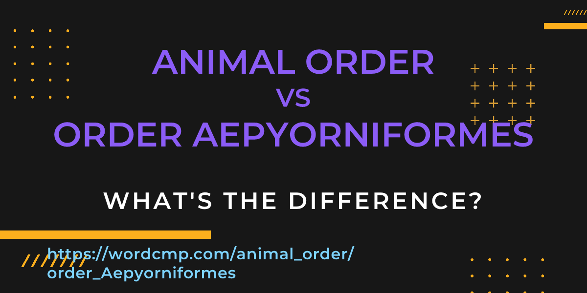 Difference between animal order and order Aepyorniformes