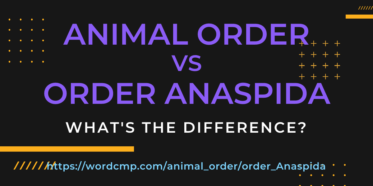 Difference between animal order and order Anaspida