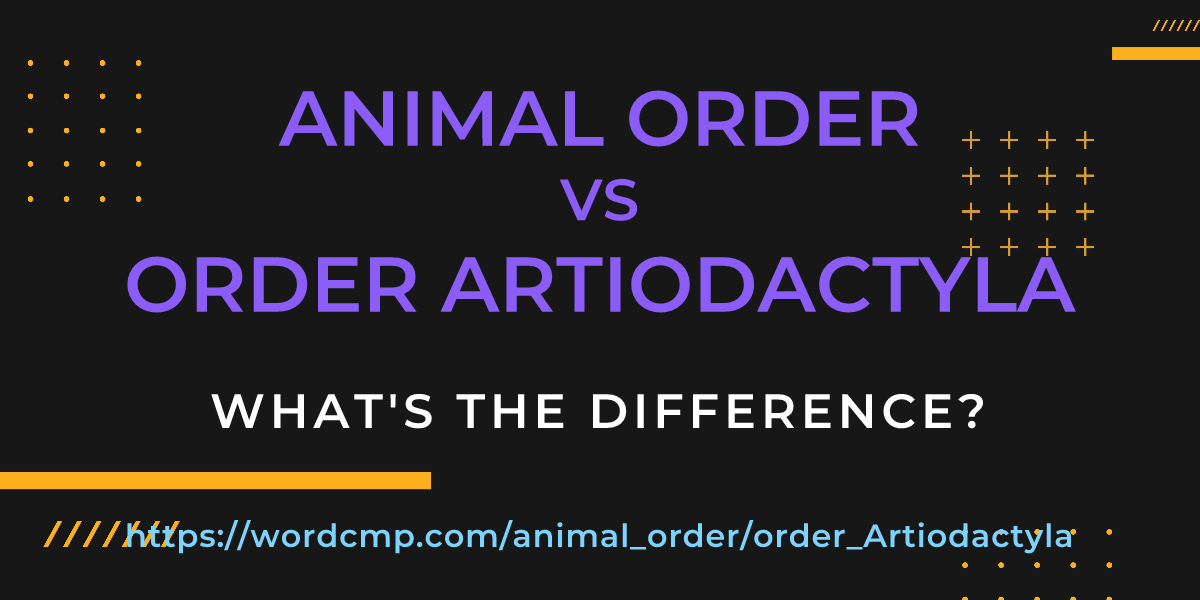 Difference between animal order and order Artiodactyla