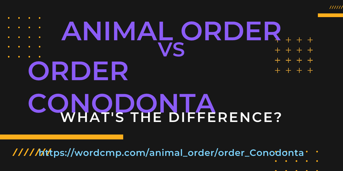 Difference between animal order and order Conodonta