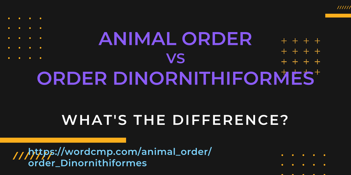 Difference between animal order and order Dinornithiformes