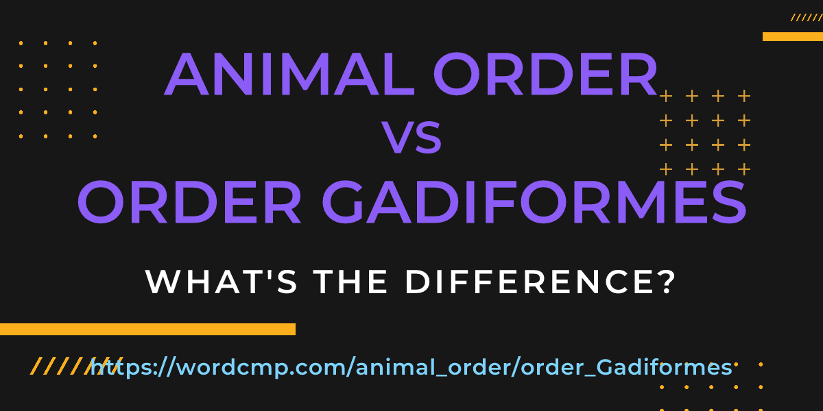 Difference between animal order and order Gadiformes
