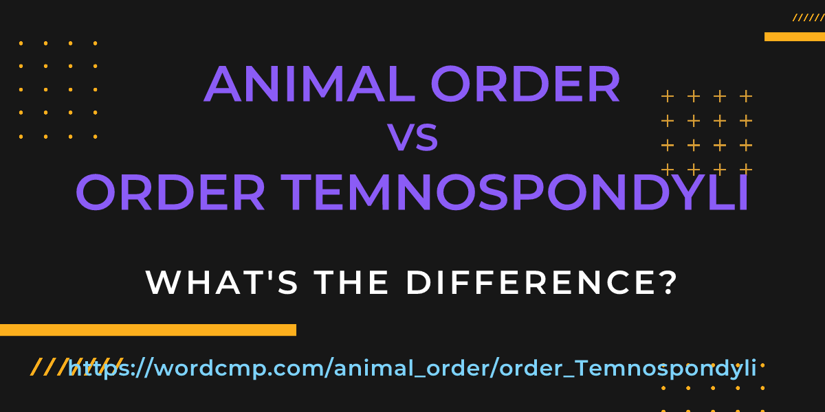 Difference between animal order and order Temnospondyli