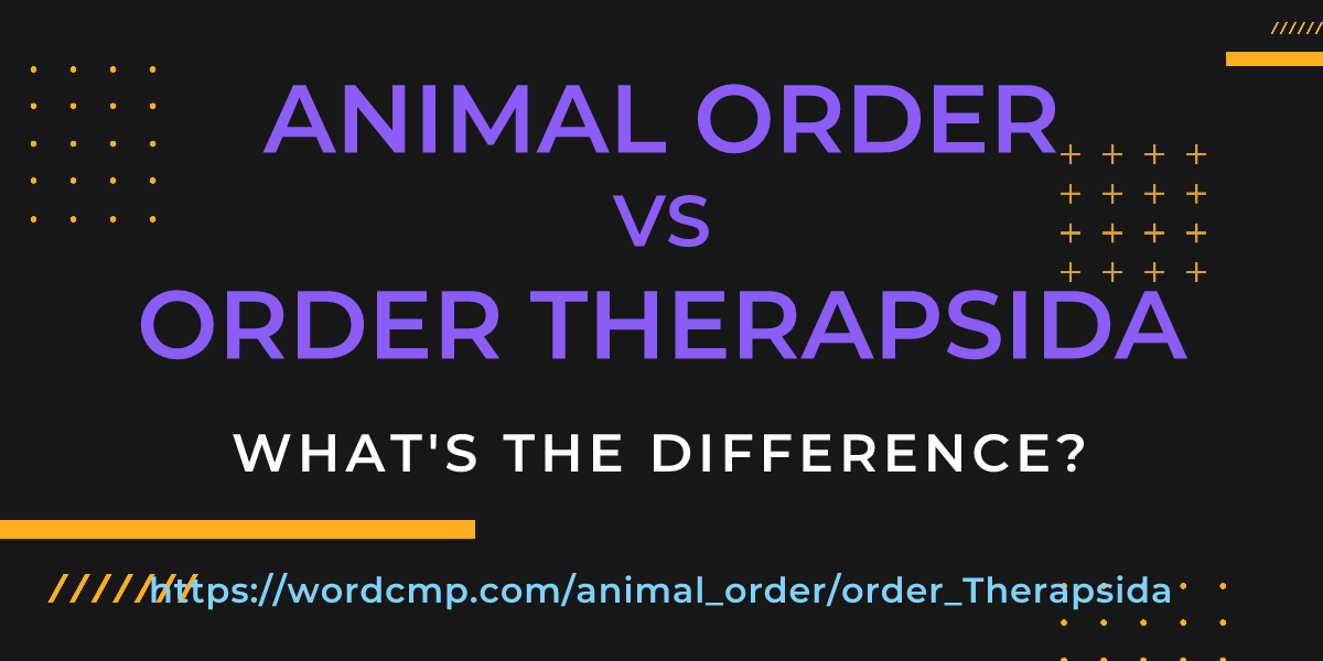 Difference between animal order and order Therapsida