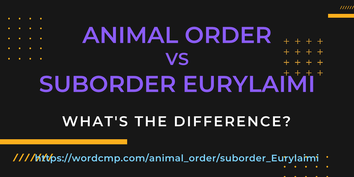 Difference between animal order and suborder Eurylaimi