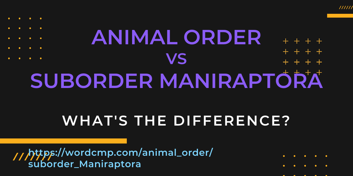 Difference between animal order and suborder Maniraptora
