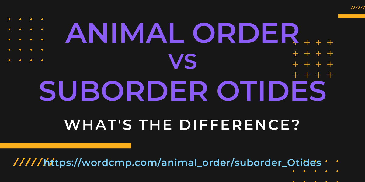 Difference between animal order and suborder Otides