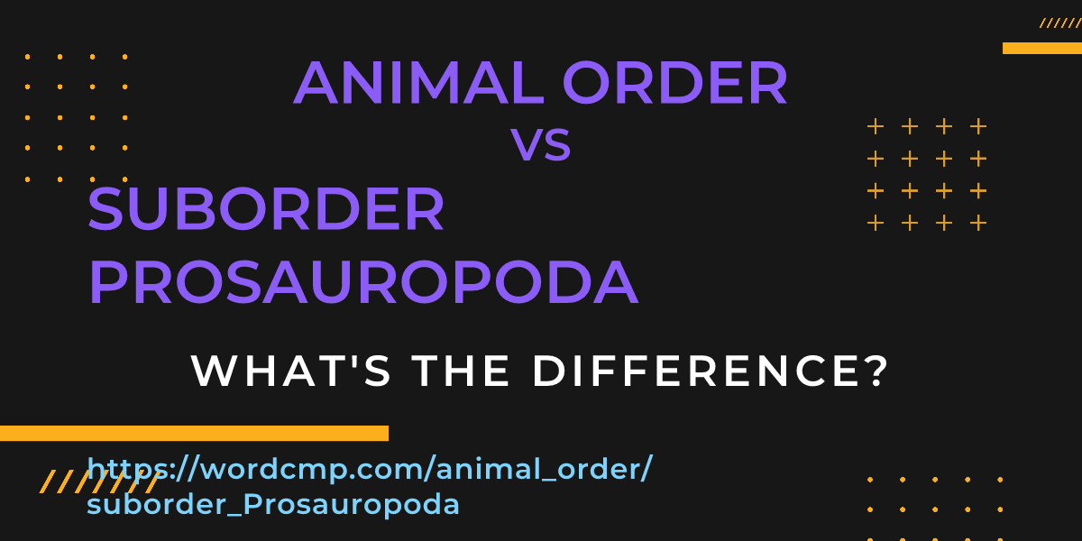Difference between animal order and suborder Prosauropoda