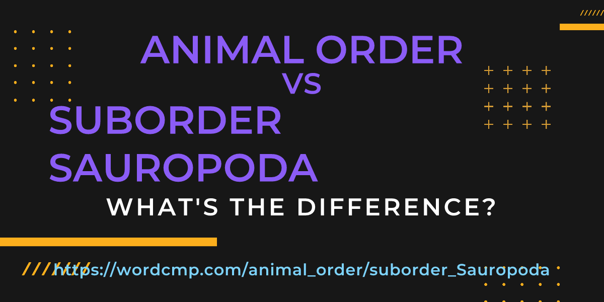 Difference between animal order and suborder Sauropoda