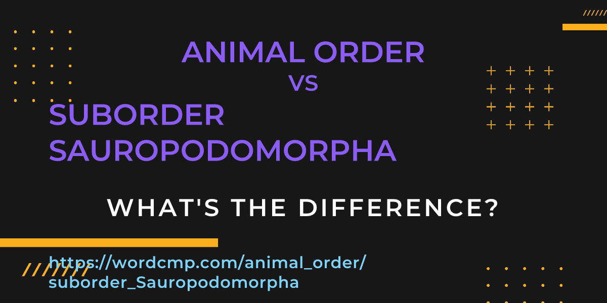 Difference between animal order and suborder Sauropodomorpha