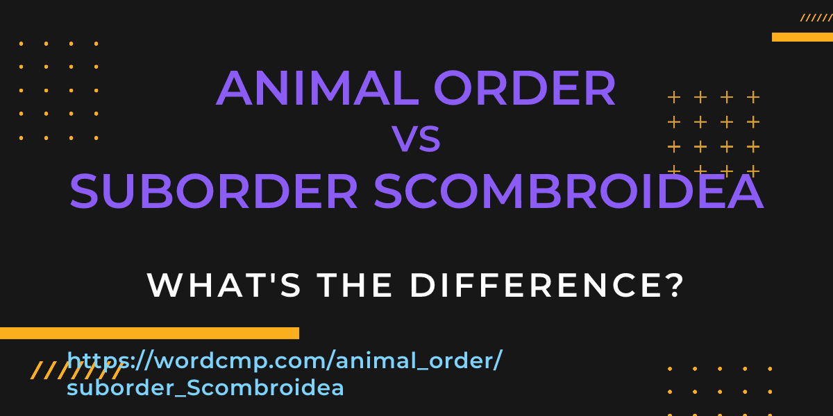 Difference between animal order and suborder Scombroidea