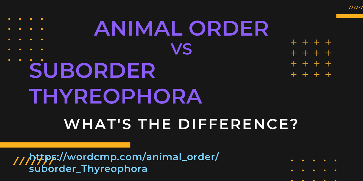Difference between animal order and suborder Thyreophora